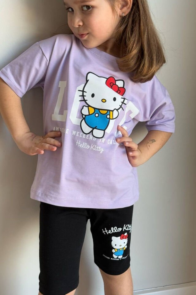 Hello Kitty Baskılı Şort Takım