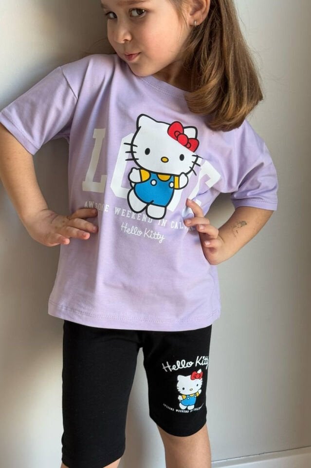 Hello Kitty Baskılı Şort Takım