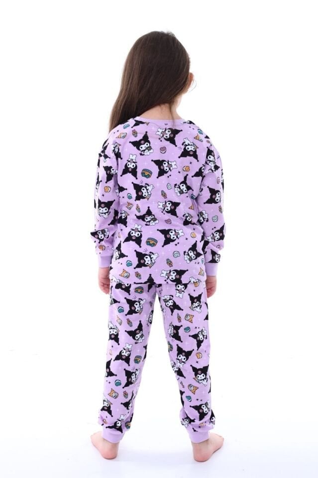 Kromi Desenli Kız Çocuk Pijama Takımı