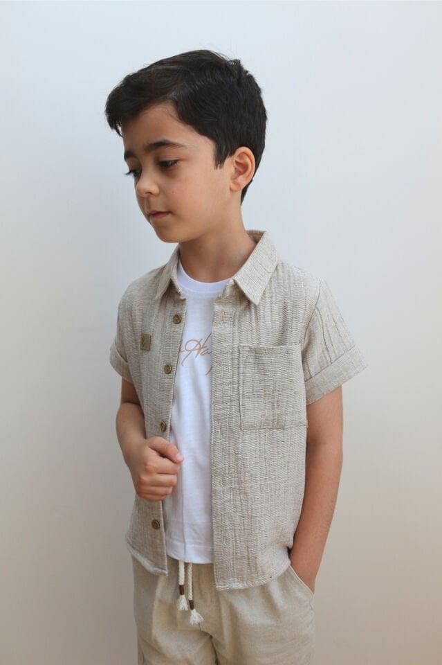 Üç Parça Keten Takım