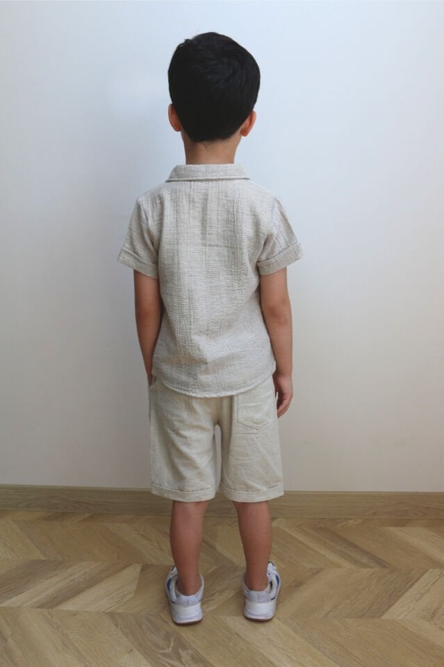 Üç Parça Keten Takım