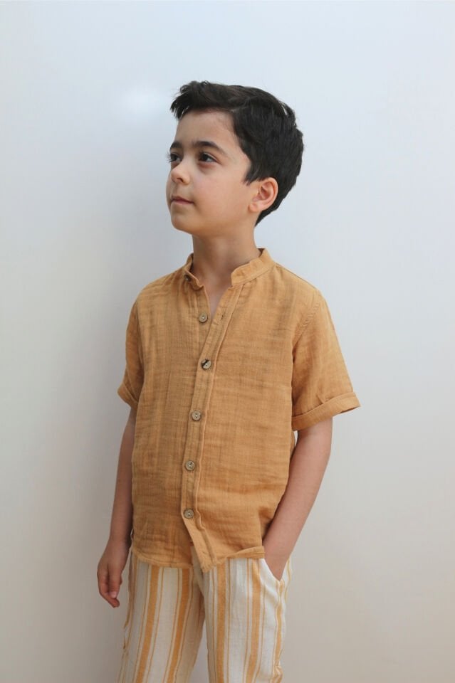 Sarı Müslin Gömlek Pantolon Takım