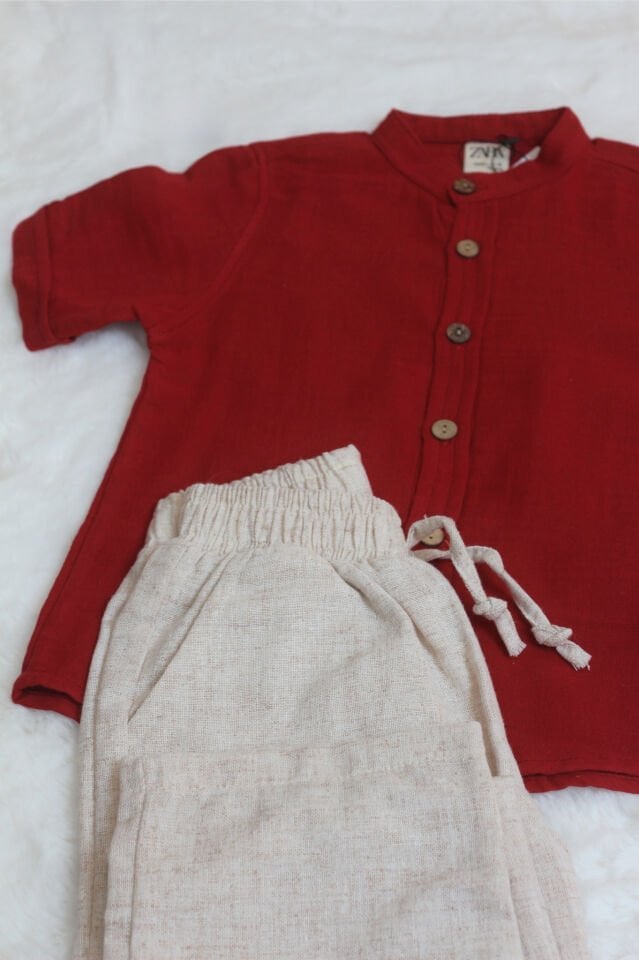 Müslin Gömlek & Keten Pantolon Takım