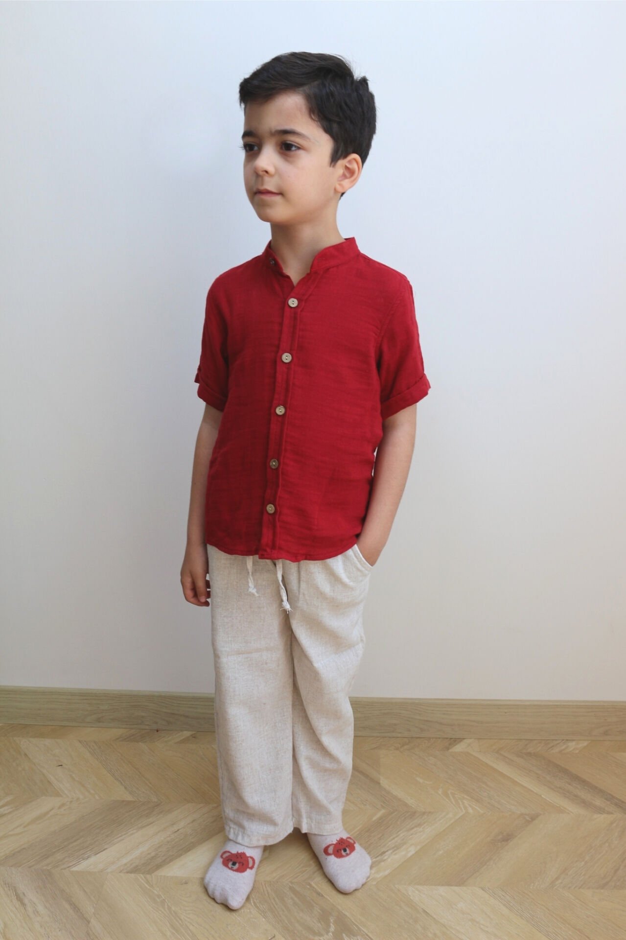 Müslin Gömlek & Keten Pantolon Takım