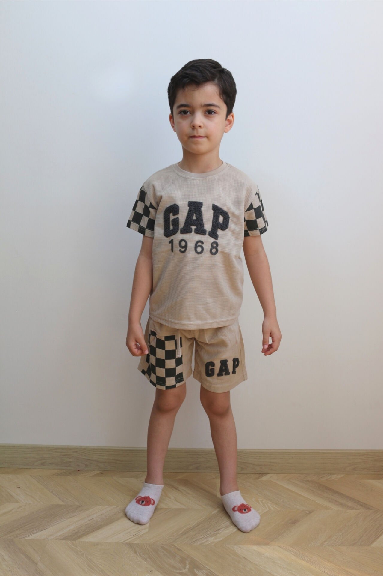 Dama Baskılı Erkek Çocuk Takım