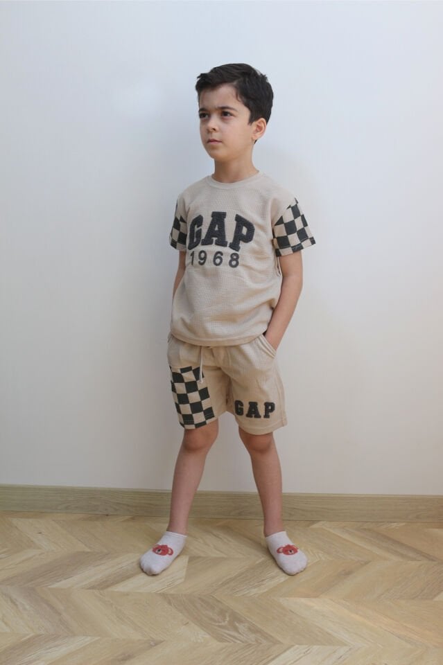 Dama Baskılı Erkek Çocuk Takım