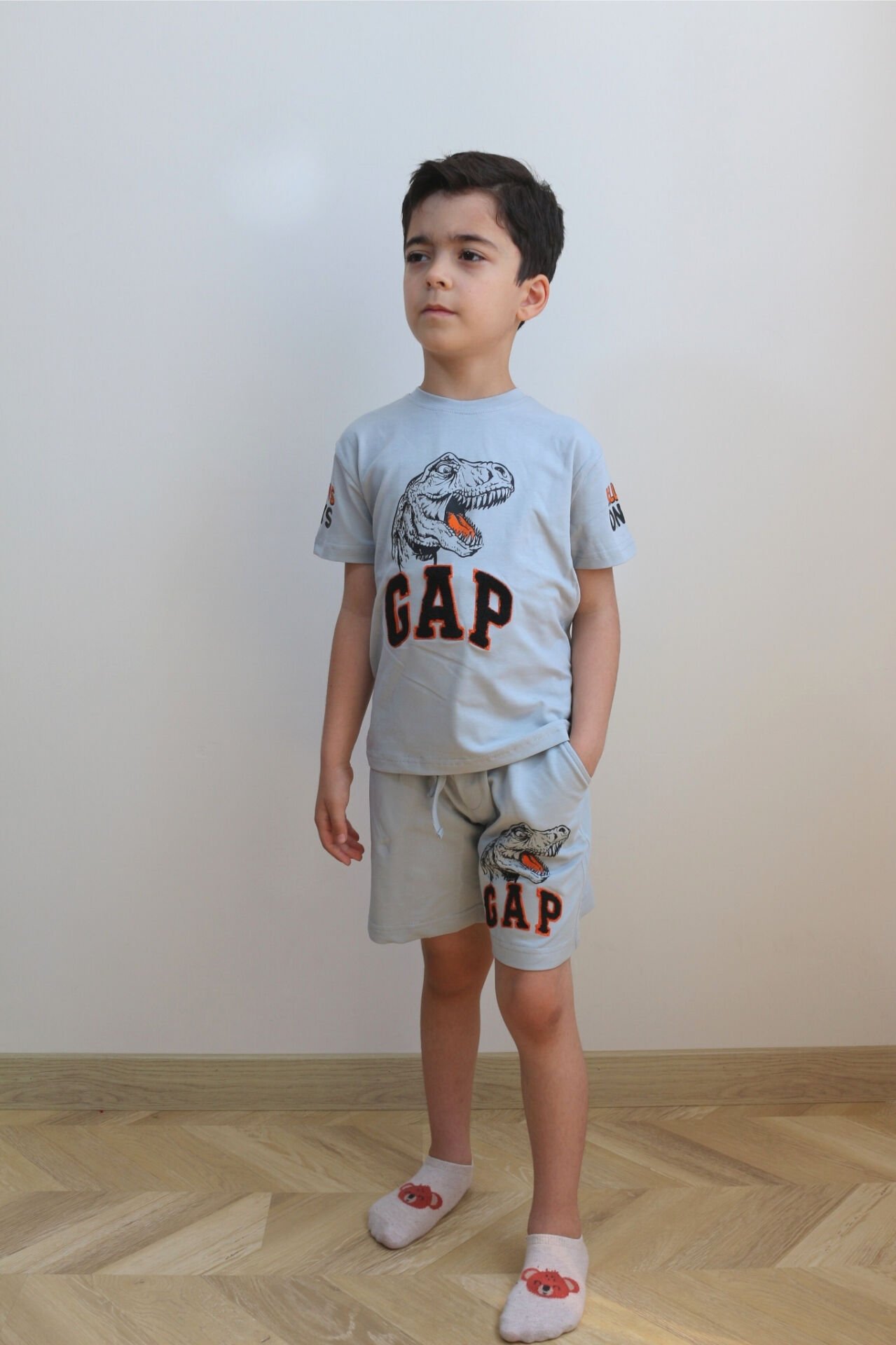 Dinozor Baskılı Erkek Çocuk Takım