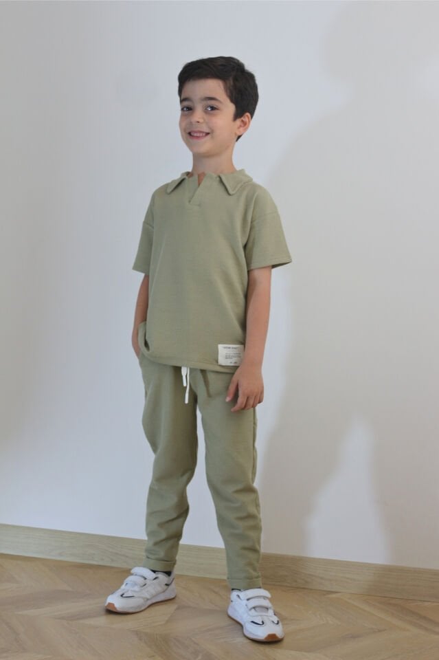 Waffle Yeşil Erkek Çocuk Takım