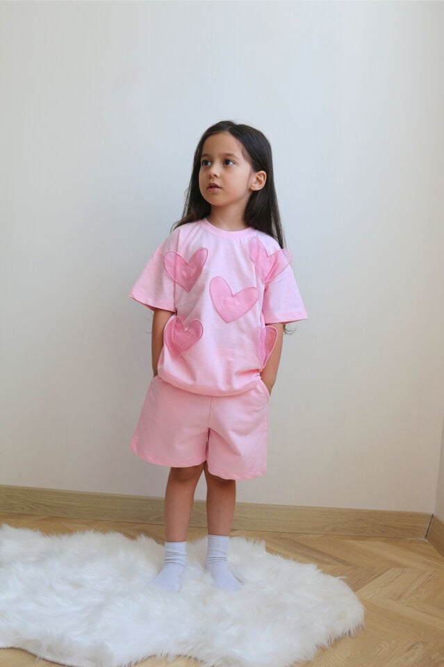 Pembe Kalpli Oversize Kız Çocuk Takım