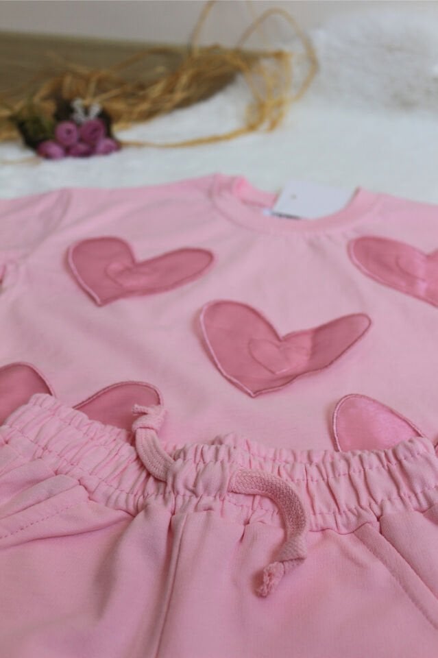 Pembe Kalpli Oversize Kız Çocuk Takım