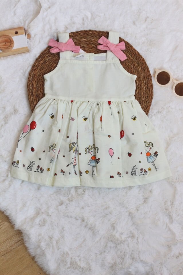 Yaz Temalı Kız Çocuk Elbise
