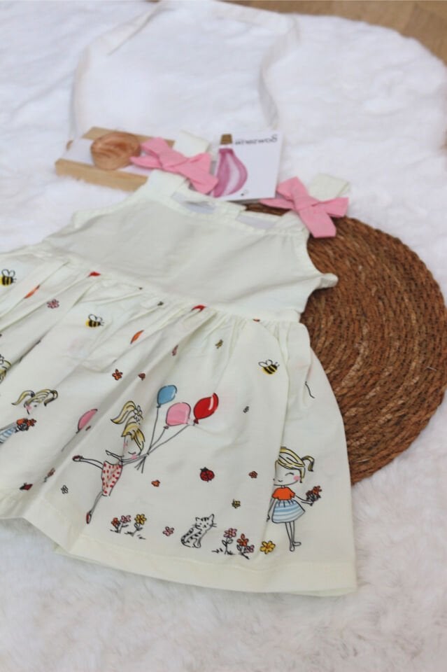 Yaz Temalı Kız Çocuk Elbise